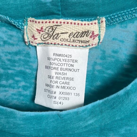 Y2K Ta-eam Collection Small S Heart Blue Graphic T-Shirt NWT - Picture 2 of 5